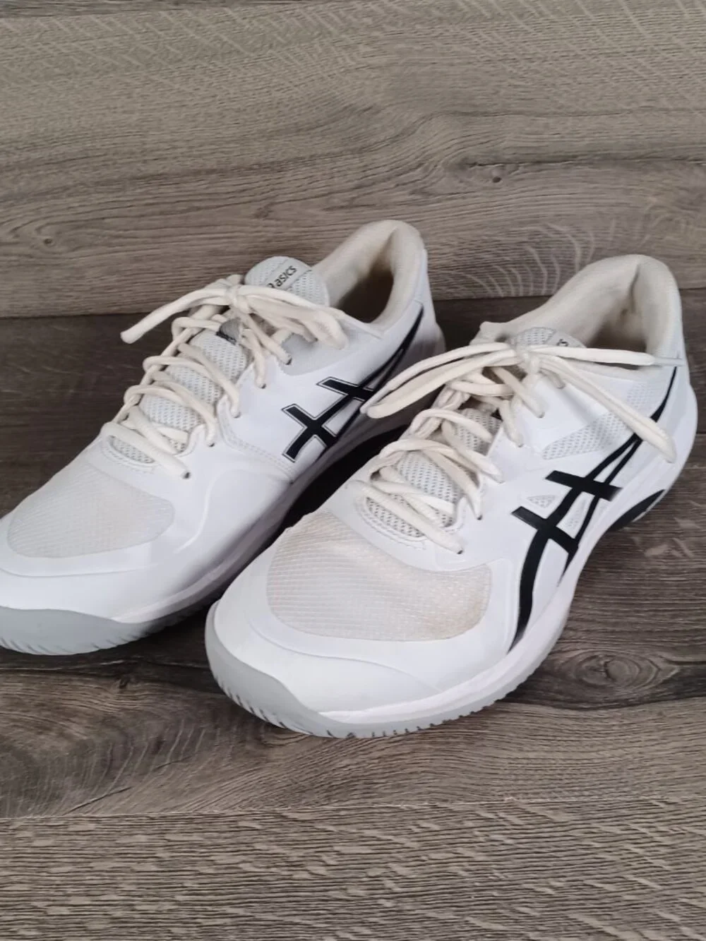 ASICS Game FF Men's 10 White Black Mesh Synthetic Lace Up Athletic Sneakers